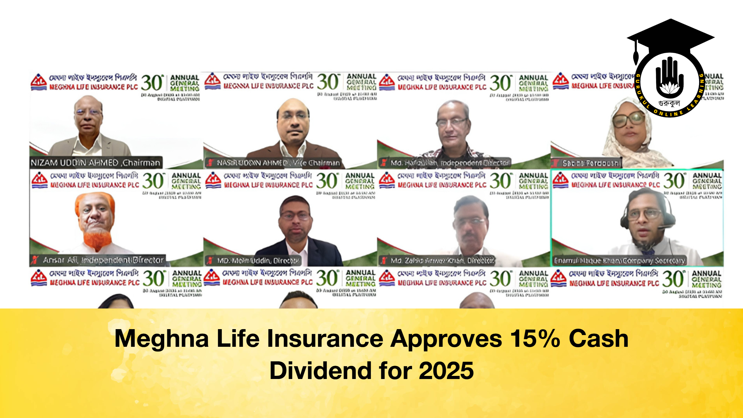 Meghna Life Insurance Approves 15% Cash Dividend for 2025